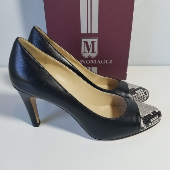 Bruno Magli Rita Cap Toe Phyton Printed Pump Heel - Picture 2 of 8